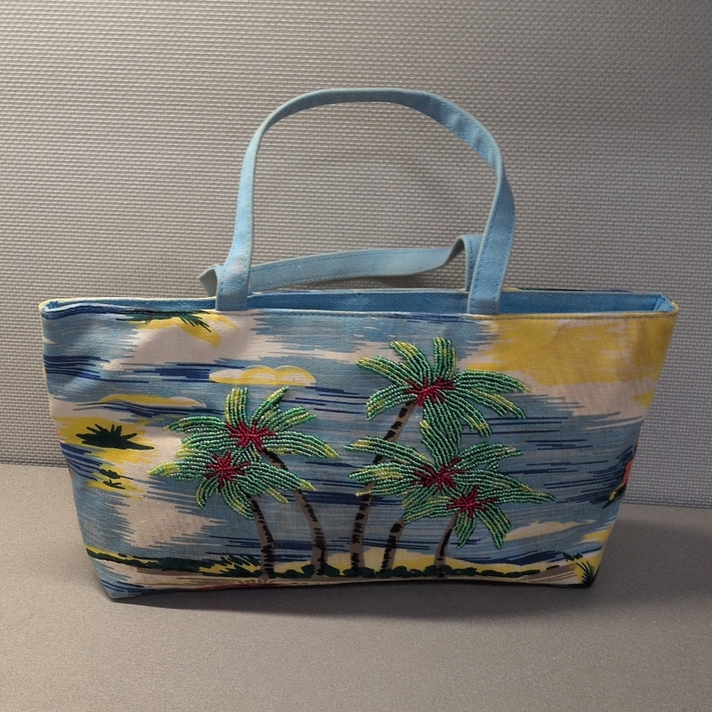 Tropical Blue and Yellow Tote Bag